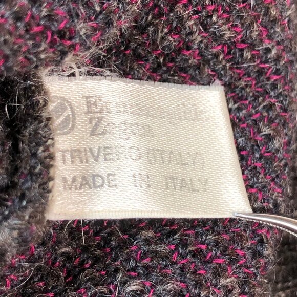 Ermenegildo Zegna Sweater Men's S Brown Geometric Wool Mohair Nylon V Neck HOLES - Picture 13 of 16